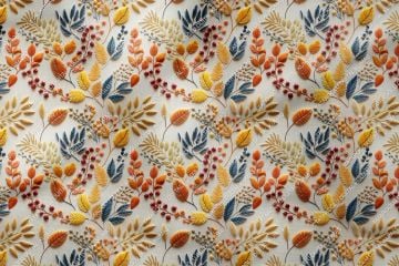 3D Autumn Colorful Bud Flower Decorative Digital Printing Fabric