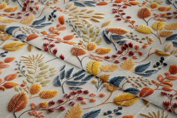 3D Autumn Colorful Bud Flower Decorative Digital Printing Fabric