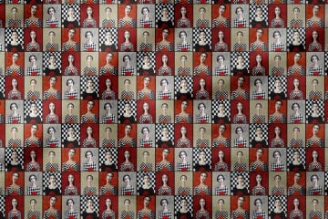 Red Black Female Figured Fabric