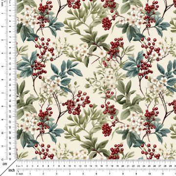 Christmas Collection - White Flowers and Cochineals