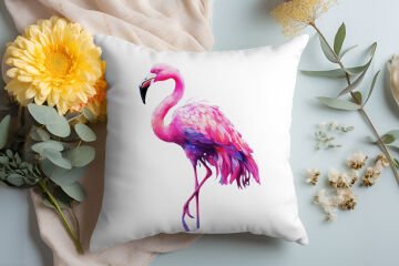 3D Flamingo Themed Cushion Panel Non-Sew Fabric