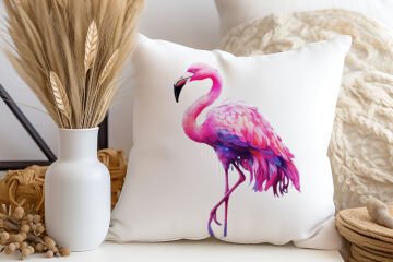 3D Flamingo Themed Cushion Panel Non-Sew Fabric