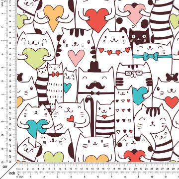 Cute Cats Holding Hearts in Their Coffee and White Hands