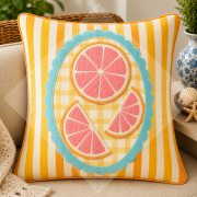 Greyfurt Dilimi Kırlent Paneli 45x45 cm 2'li Dikilmemiş Kırlent Paneli