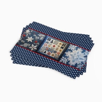 Yılbaşı Koleksiyonu - Amerikan Servisi 3'lü set Dikilmemiş Panel Kumaş