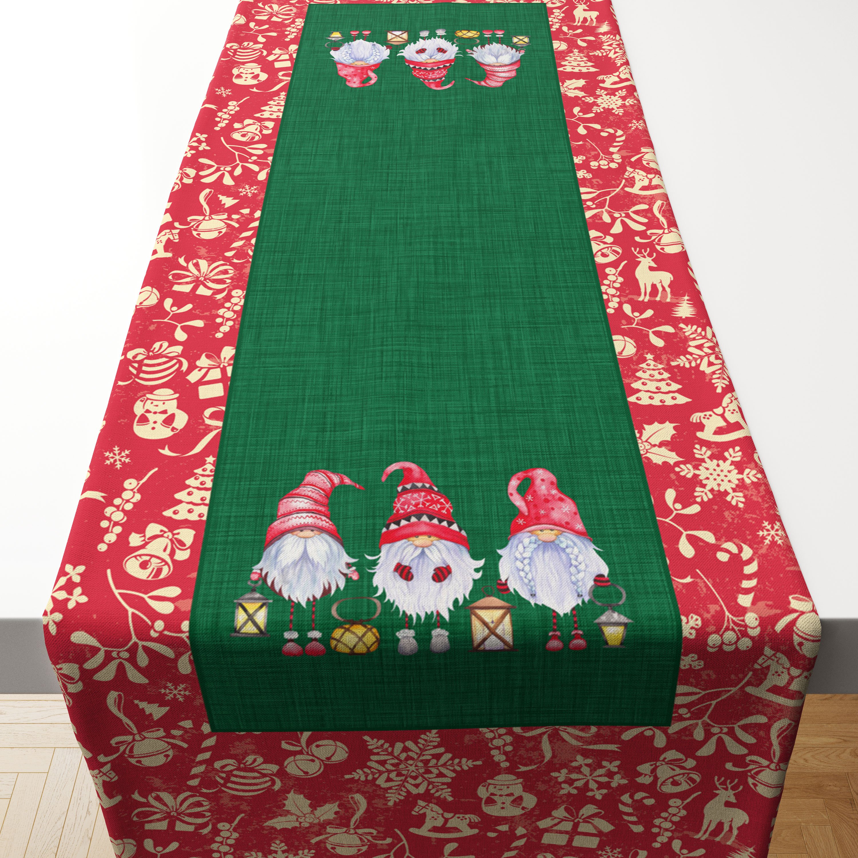 Yılbaşı Koleksiyonu- Kenarları Yılbaşı Süslü Noel Cüceleri