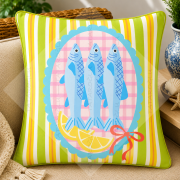 Sardalya Kırlent Paneli 45x45 cm 2'li Dikilmemiş Kırlent Paneli