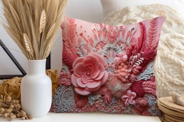3D-панель для подушки с изображением фламинго, несшитая ткань