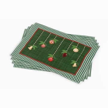Yılbaşı Koleksiyonu - Yılbaşı Amerikan Servisi 3'lü set Dikilmemiş Panel Kumaş