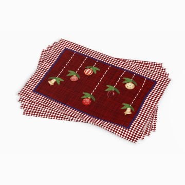Yılbaşı Koleksiyonu - Yılbaşı Amerikan Servisi 3'lü set Dikilmemiş Panel Kumaş