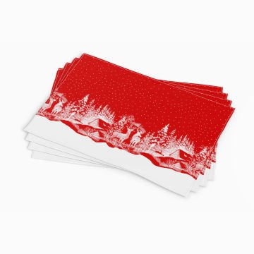 Yılbaşı Koleksiyonu - Yılbaşı Amerikan Servisi 3'lü set Dikilmemiş Panel Kumaş