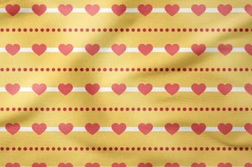 Valentine's Day Collection-Yellow Based Polka Dot Heart Fabric