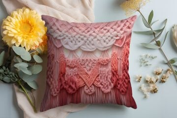 3D Flamingo Temalı Kırlent Paneli Dikilmemiş Kumaş