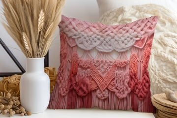 3D Flamingo Temalı Kırlent Paneli Dikilmemiş Kumaş