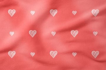 Valentine's Day Collection - Red Background Heart Fabric