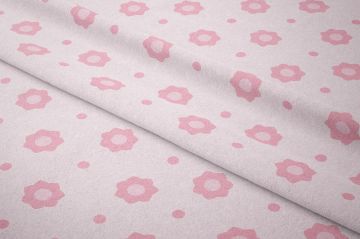 Sevgililer Günü Koleksiyonu-Toz Pembe Zeminli Pembe Çiçekli Kumaş