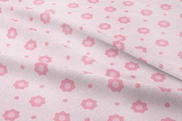 Sevgililer Günü Koleksiyonu-Toz Pembe Zeminli Pembe Çiçekli Kumaş