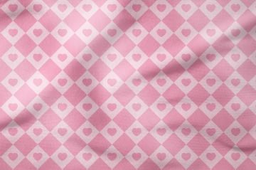 Valentine's Day Collection-Light Pink Checkered Heart Fabric