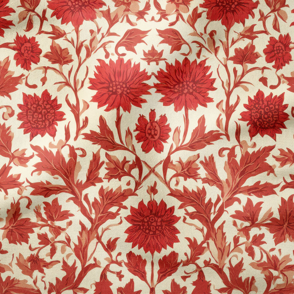 William Morris Esintili Vintage Çiçek Desenli Kumaş