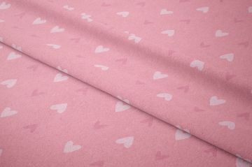 Sevgililer Günü Koleksiyonu-Pembe Zeminli Küçük Çıtır Kalpli Kumaş