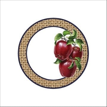 Kenarları Jüt Elmalı Kahve Suplası