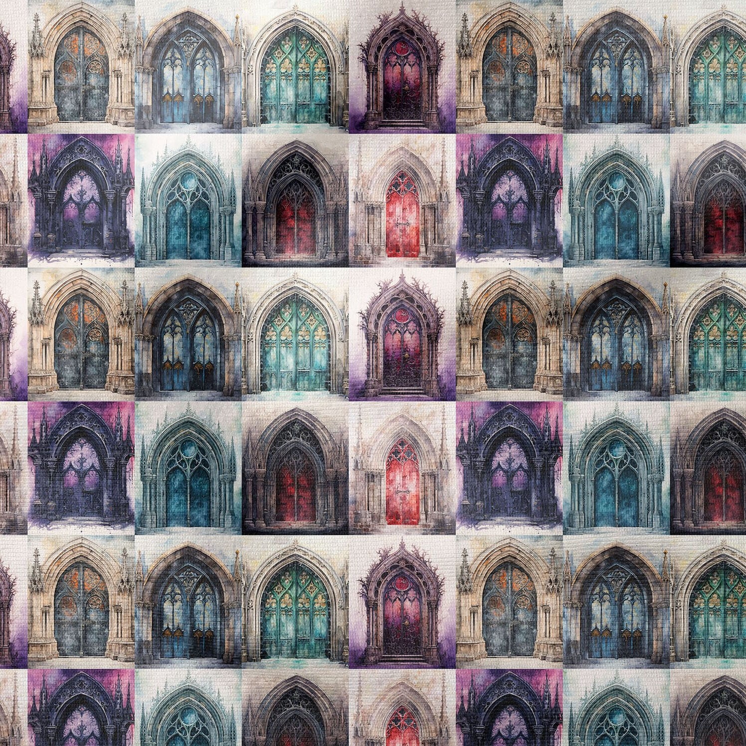 Pop Art Kumaş Gothic Kapılar