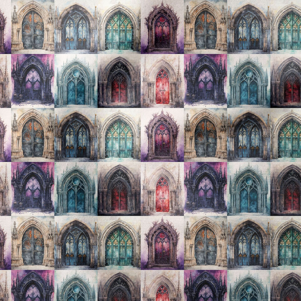 Pop Art Kumaş Gothic Kapılar