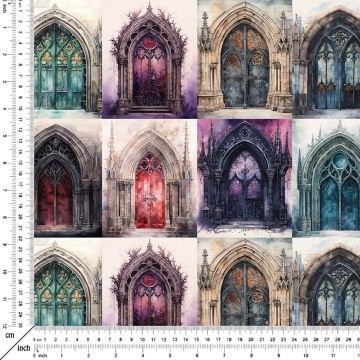 Pop Art Kumaş Gothic Kapılar