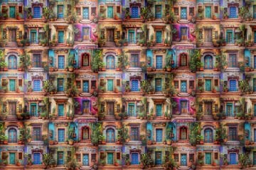 Pop Art Kumaş Meksika Ev Kapıları
