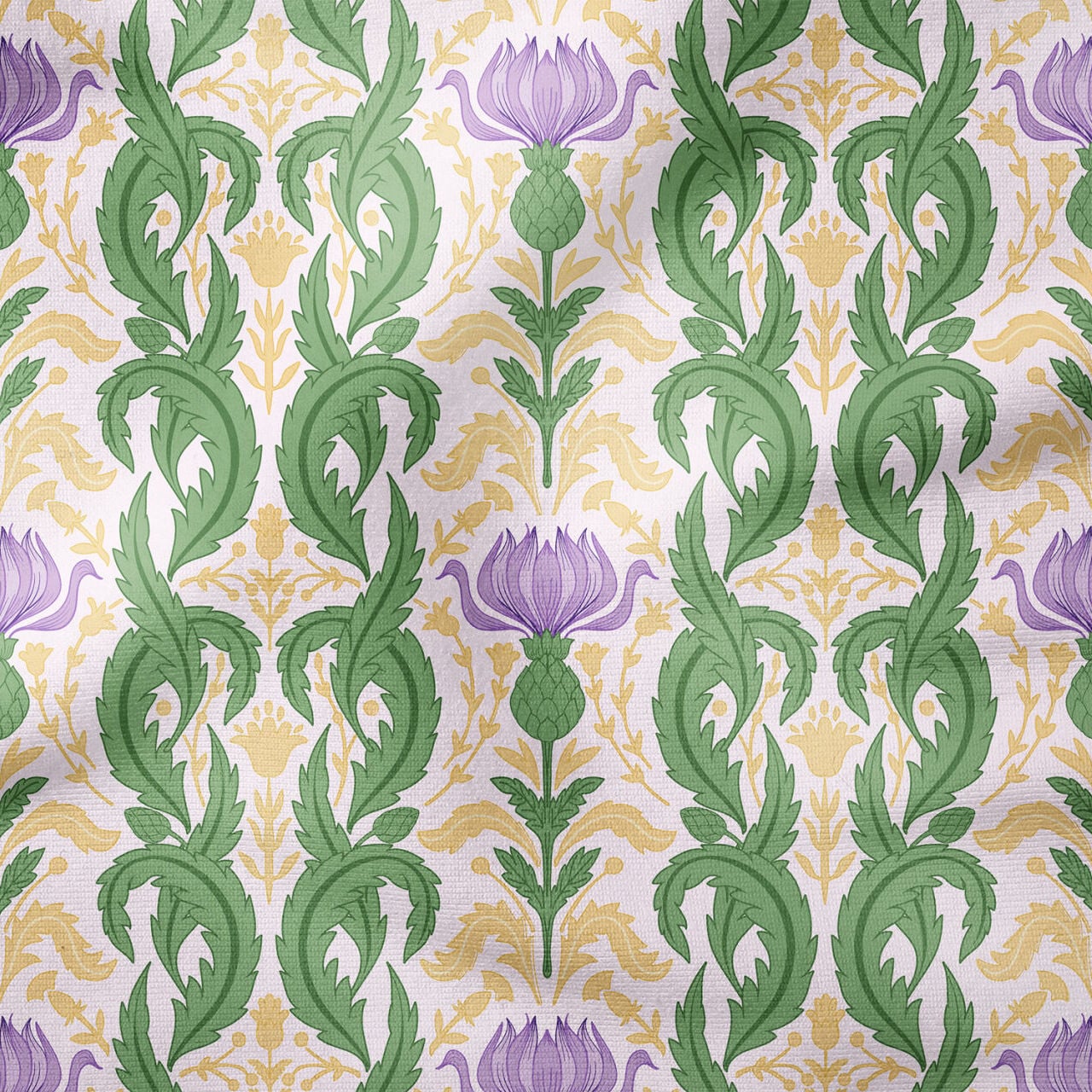 William Morris Esintili Devedikeni Desenli Kumaş | Vintage Arts & Crafts Dekoratif Kumaş