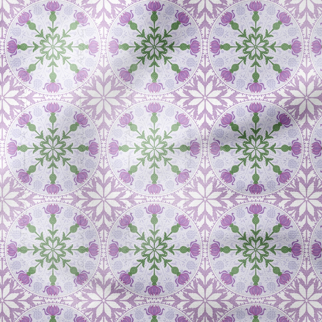 William Morris Esintili Mor Karanfil Desenli Kumaş | Vintage Arts & Crafts Dekoratif Kumaş