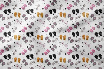 Colorful Cat Paw Fabric