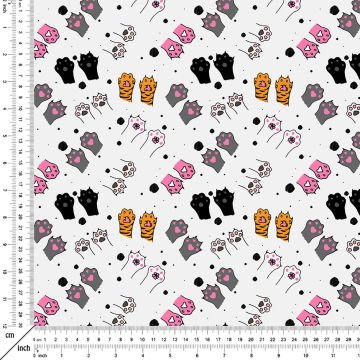 Colorful Cat Paw Fabric