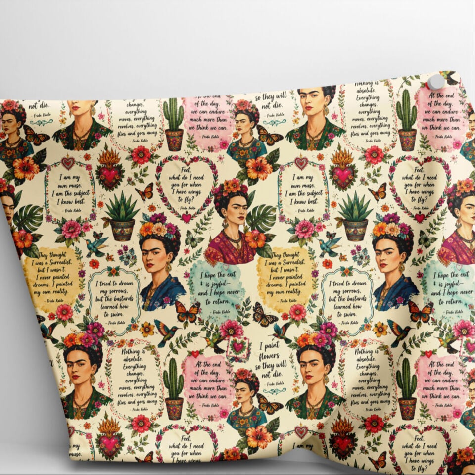 Meksika Sanatı Desenli Kumaş – Vintage Botanik Dijital Baskılı Dekoratif Kumaş