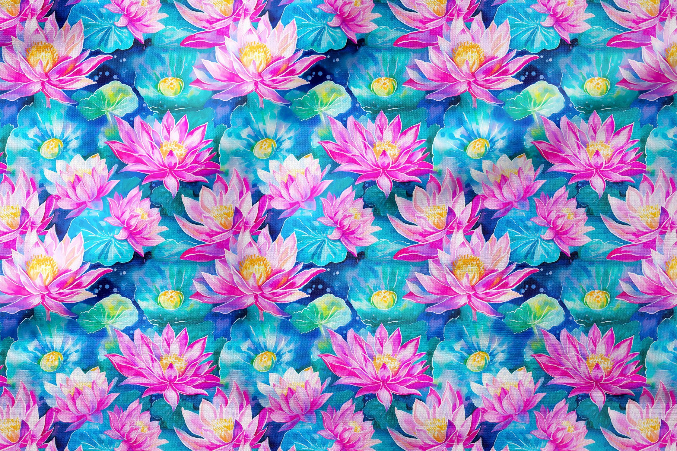Lotus Çiçeği Desenli Çok Amaçlı Dekoratif Dijital Baskı Kumaş