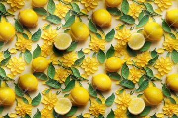 3D Limon Desenli Çok Amaçlı Dekoratif Tasarım Dijital Baskı Kumaş