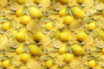 3D Limon Desenli Çok Amaçlı Dekoratif Tasarım Dijital Baskı Kumaş
