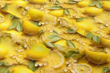 3D Limon Desenli Çok Amaçlı Dekoratif Tasarım Dijital Baskı Kumaş