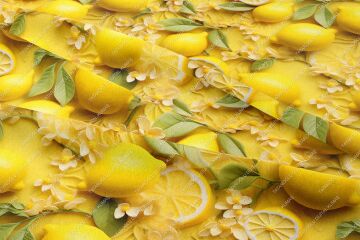 3D Limon Desenli Çok Amaçlı Dekoratif Tasarım Dijital Baskı Kumaş