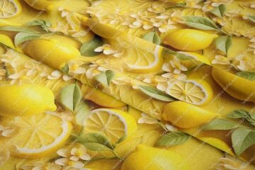 3D Limon Desenli Çok Amaçlı Dekoratif Tasarım Dijital Baskı Kumaş