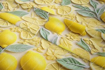 3D Limon Desenli Çok Amaçlı Dekoratif Tasarım Dijital Baskı Kumaş