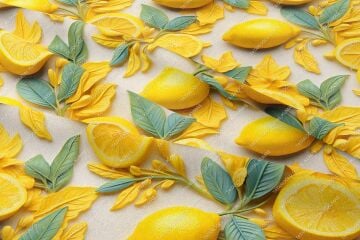 3D Limon Desenli Çok Amaçlı Dekoratif Tasarım Dijital Baskı Kumaş