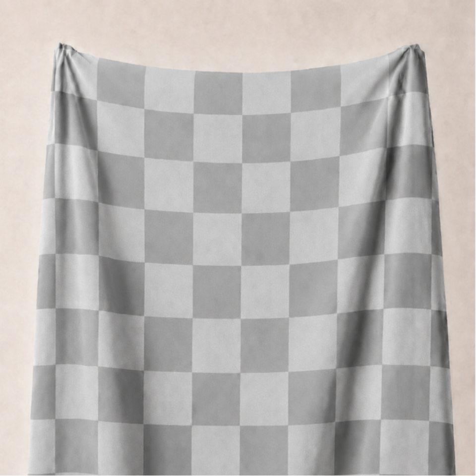 Gri ve Açık Gri Damalı Kumaş – 2x2 cm Kare Desenli Petek Dokulu Polyester Kumaş