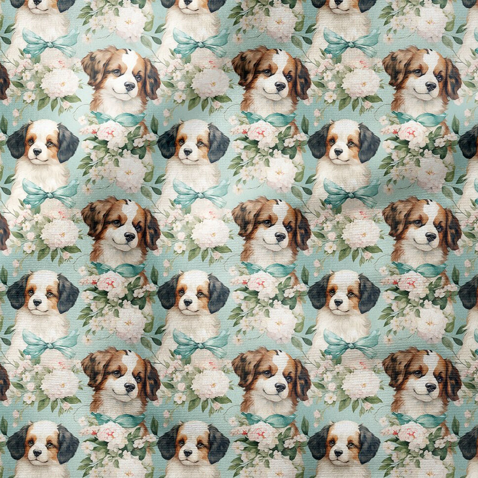 Sevimli Spaniel Köpekli Dijital Baskılı Tasarım Kumaş