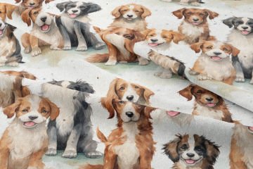 Sevimli Kral Charles Spaniel Köpekli Dijital Baskılı Tasarım Kumaş