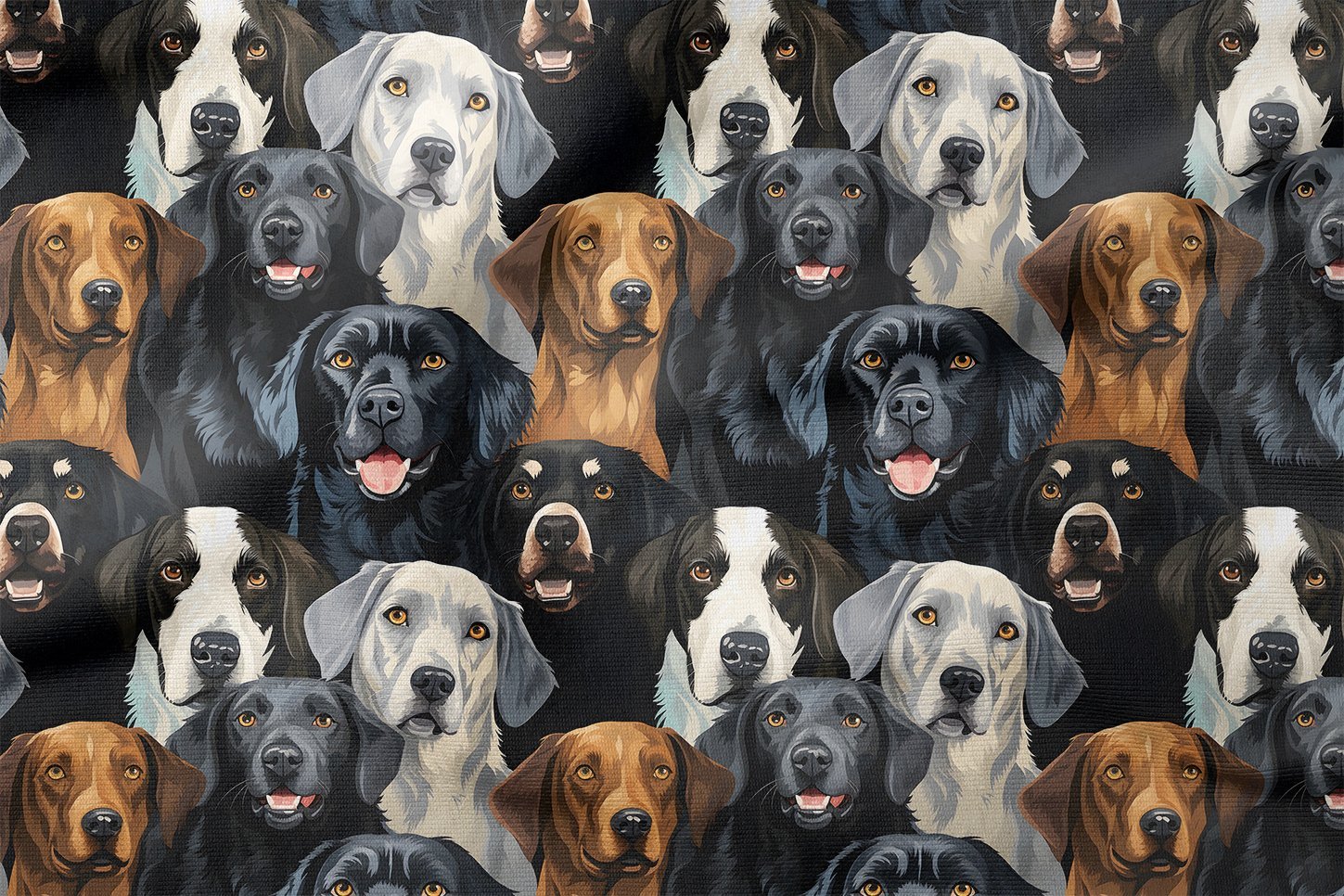 Sevimli Köpek Dijital Baskılı Tasarım Kumaş