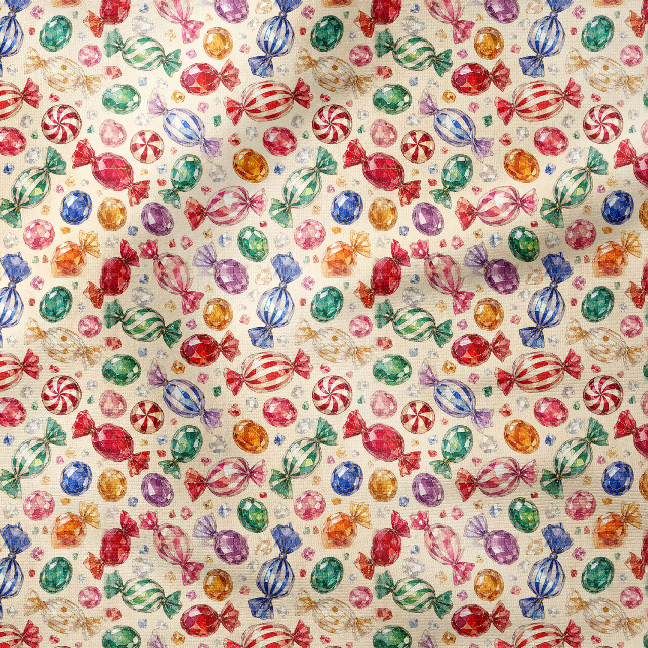 Renkli Şeker Desenli Kumaş – Candy Jewel Kumaş