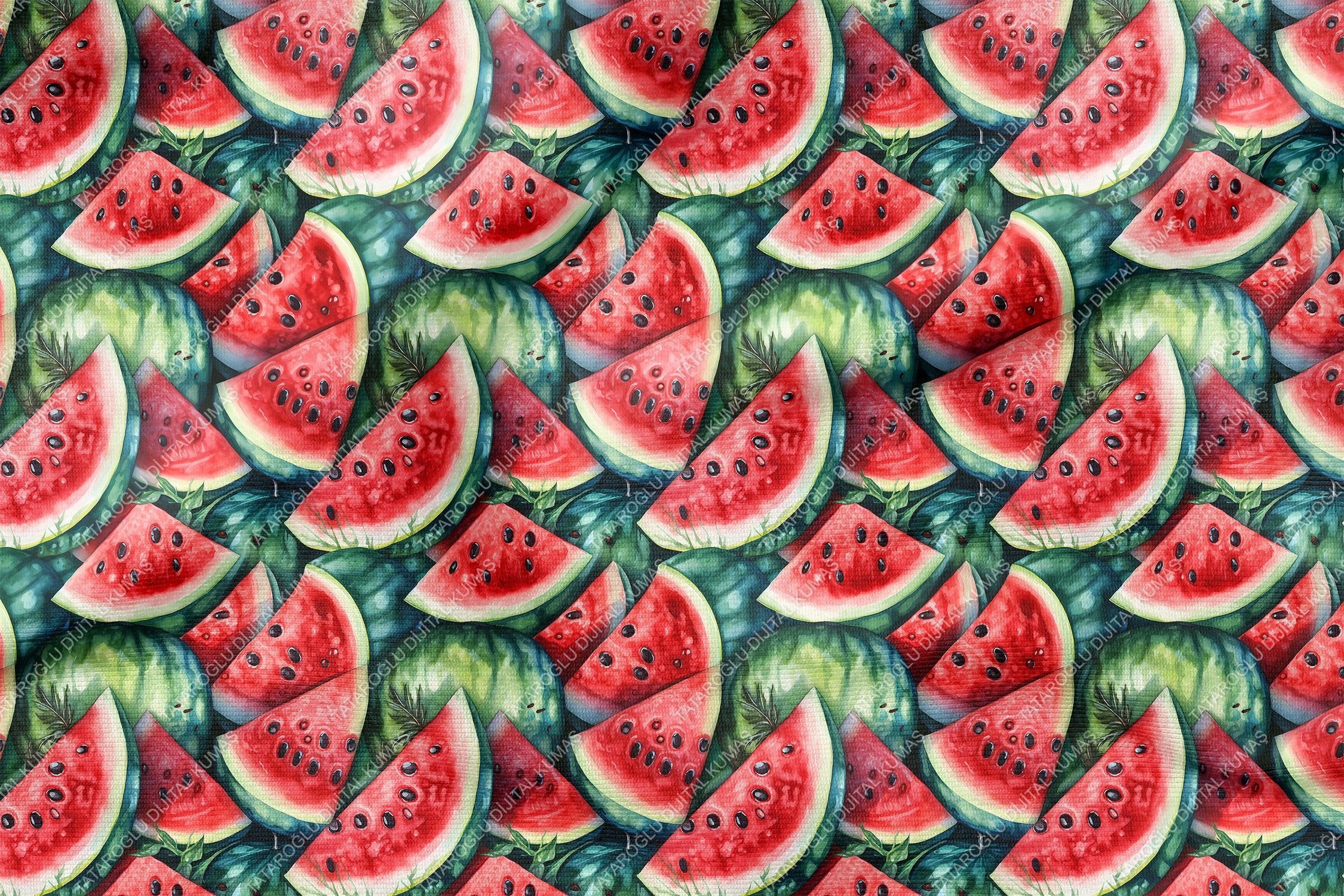 Karpuz Desenli Dijital Baskılı Dekoratif Polyester Kumaş