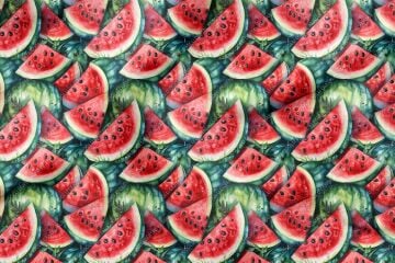 Karpuz Desenli Dijital Baskılı Dekoratif Polyester Kumaş