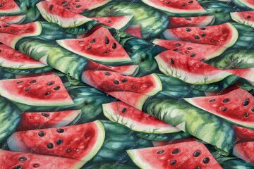 Karpuz Desenli Dijital Baskılı Dekoratif Polyester Kumaş